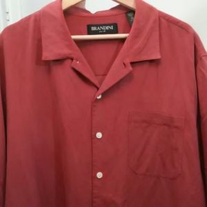 Brandini XLT Maroon (Dark Red) Silk Camp/Resort Shirt